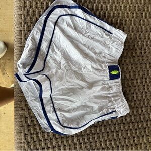 White and Navy Athletic Shorts